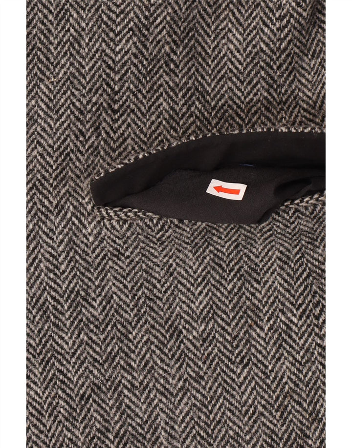 HARRIS TWEED Chaqueta Blazer para Hombre Reino Unido 40 Grande Gris Herringbone Classic