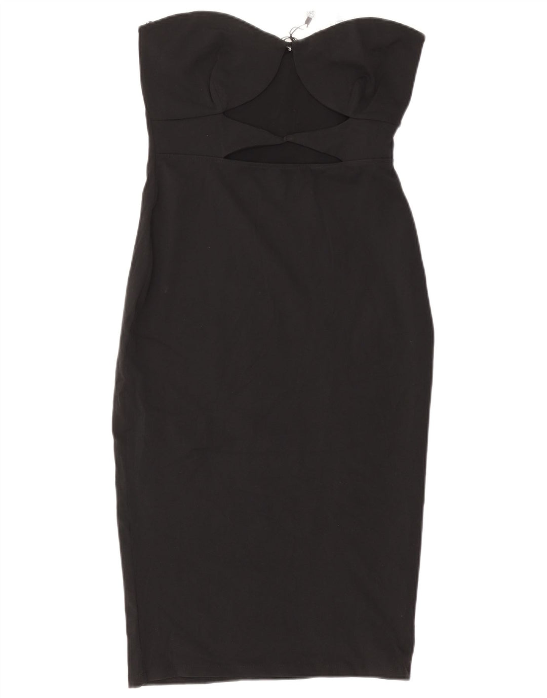 ZARA Vestido Sin Tirantes Mujer UK 44 Grande Poliéster Negro