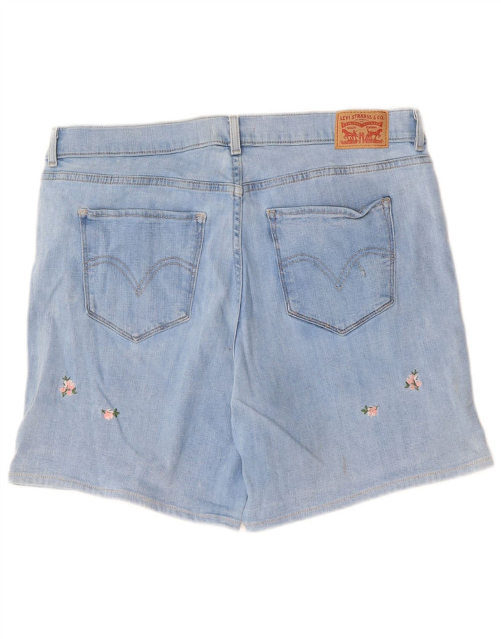 LEVI'S Shorts De Mezclilla Clásicos Para Mujer W32 Algodón Floral Azul Grande