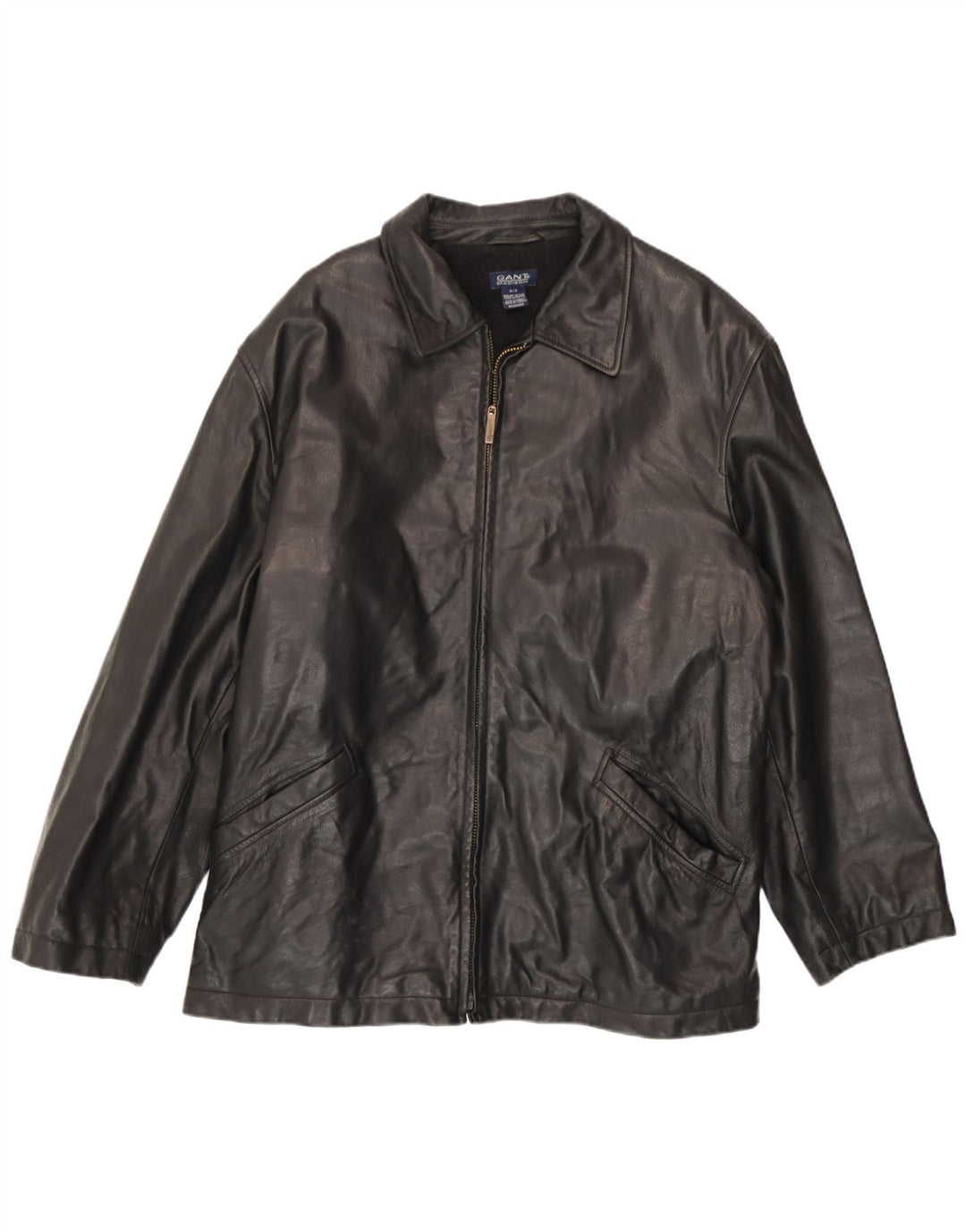 Gant Chaqueta de cuero para hombre UK 38 Medium Black Leather