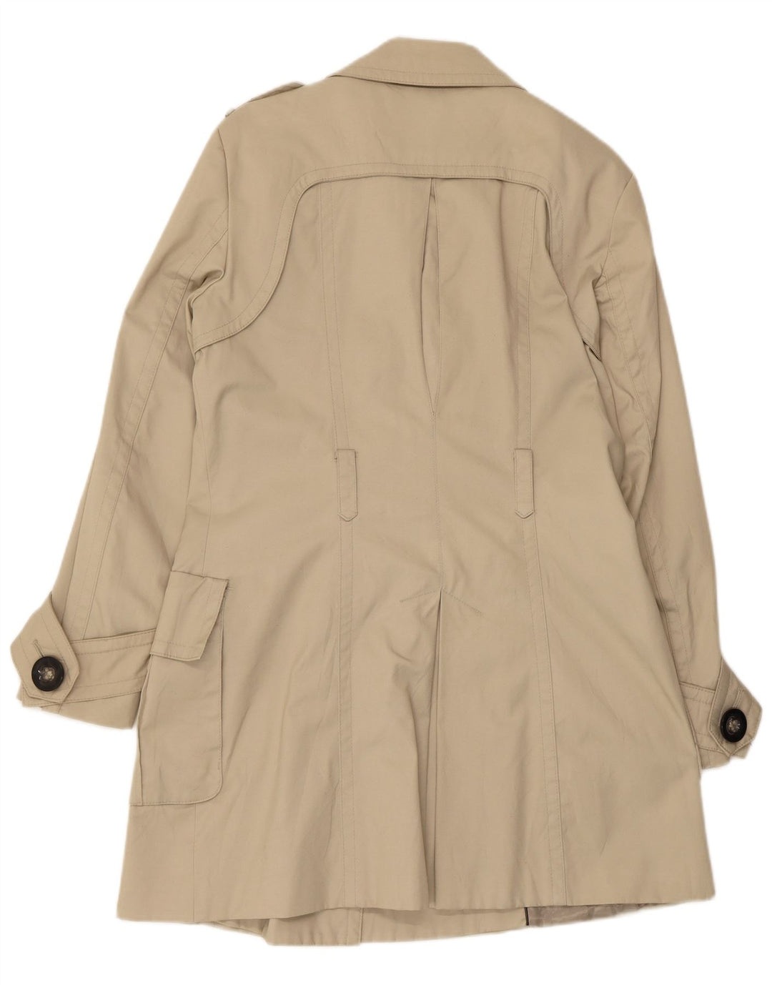 Zara Mujer Gabardina UK 44 Grande Nylon Beige
