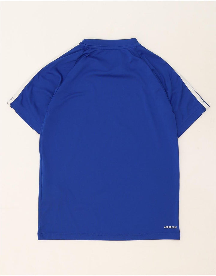 ADIDAS Boys Aeroready T-Shirt Top 11-12 Years Blue Polyester
