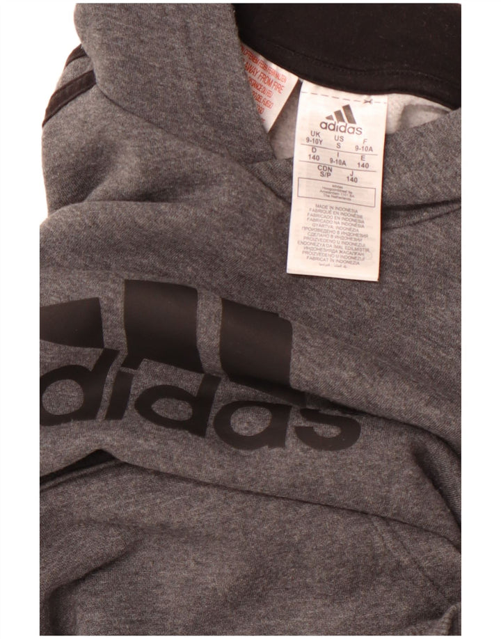 ADIDAS Jersey con capucha para niño, 9-10 años, algodón gris