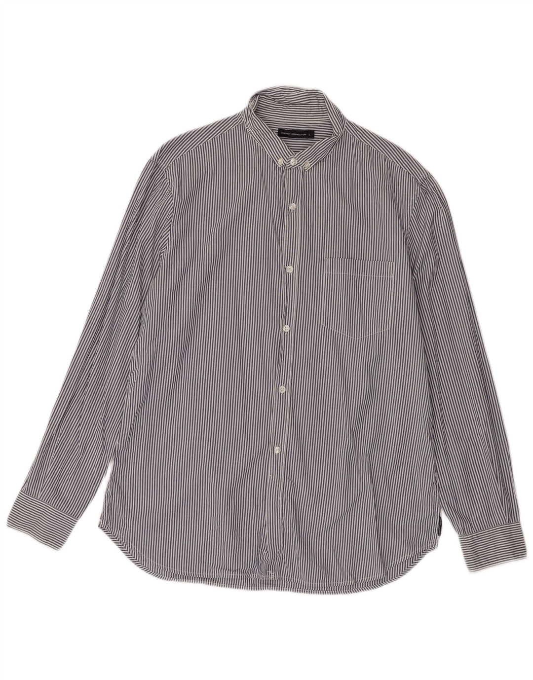 Camisa para hombre de French Connection, talla grande, azul marino, a rayas diplomáticas