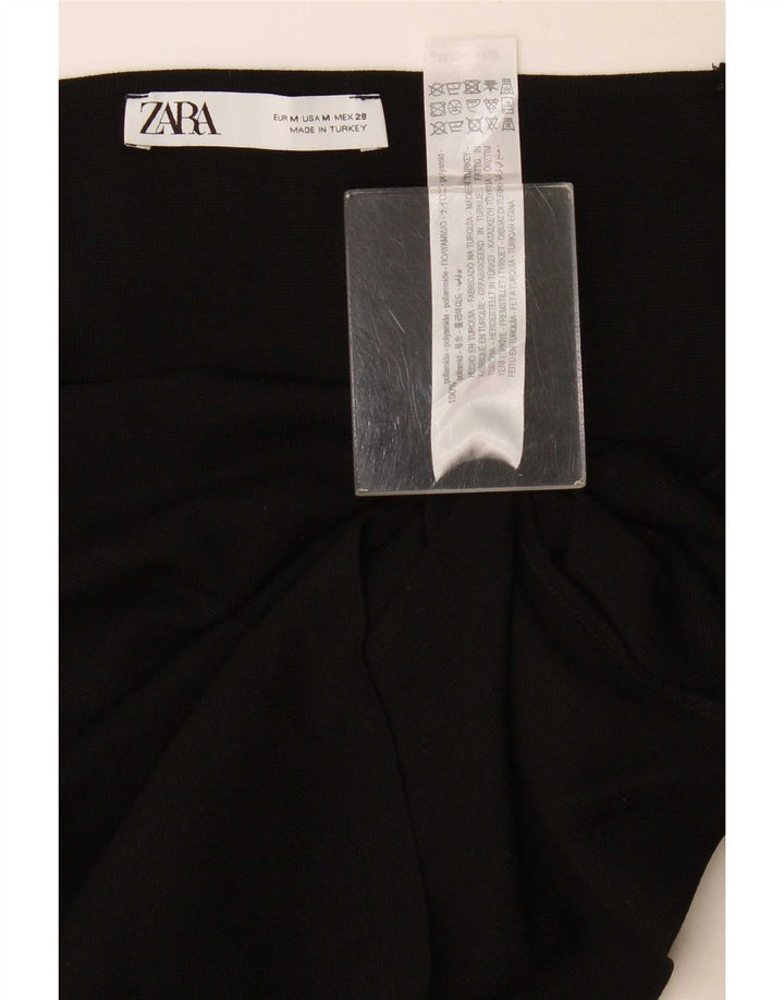 Zara Mujer Crop Top UK 44 Mediano Poliamida Negro