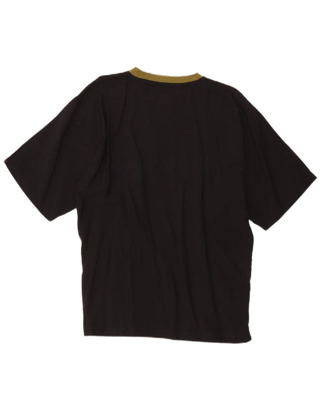 Vintage hombres camiseta gráfica top grande viscosa negra