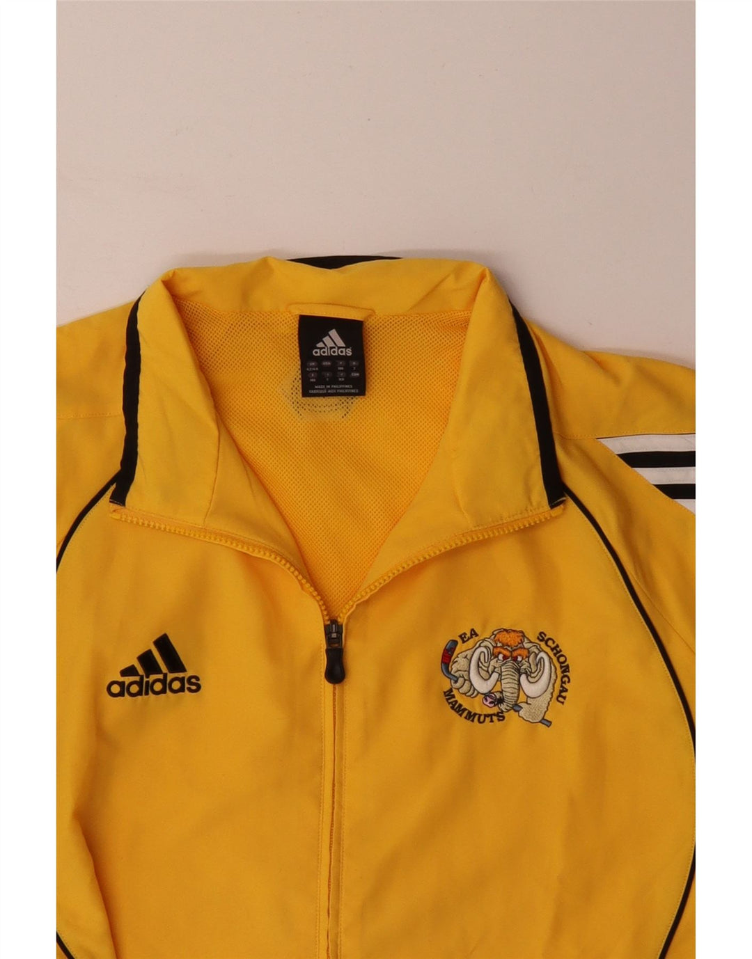 ADIDAS Chaqueta superior de chándal para hombre Reino Unido 42/44 Bloque de color amarillo grande