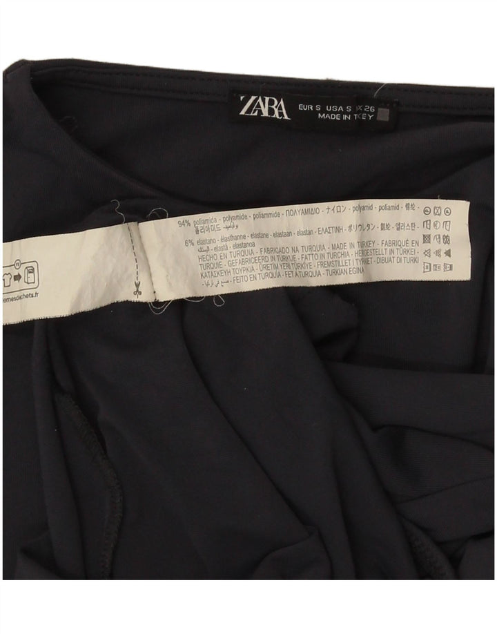 Zara Mujer Body Manga Larga UK 8 Small Azul Marino Poliamida