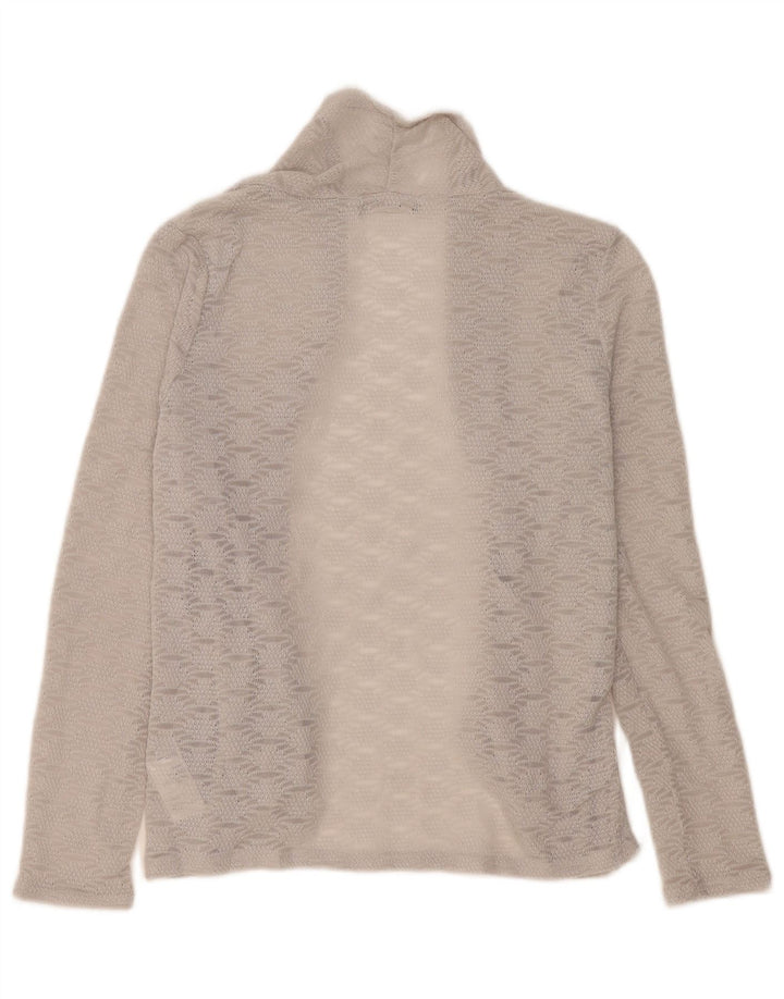 Oasis Cárdigan extragrande para mujer UK 10 Poliéster geométrico gris pequeño