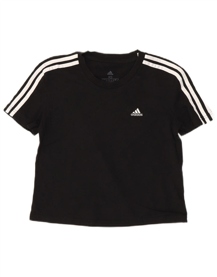 ADIDAS Camiseta corta para mujer UK 4/6 XS Algodón negro