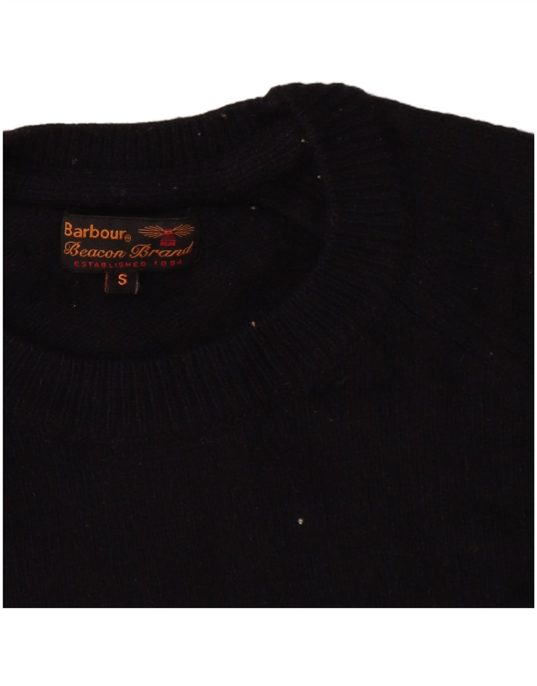 Barbour Jersey De Cuello Redondo Para Hombre Suéter Pequeño De Lana Azul Marino