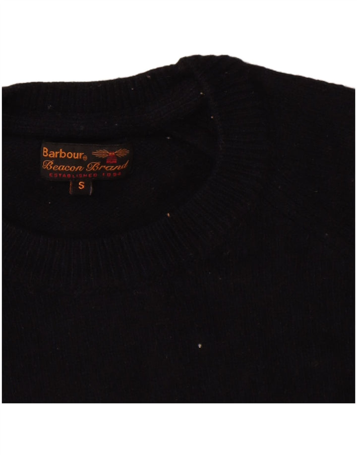 Barbour Jersey De Cuello Redondo Para Hombre Suéter Pequeño De Lana Azul Marino