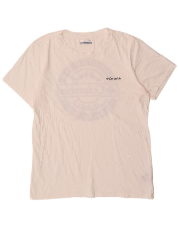 Columbia Camiseta gráfica para hombre Top grande de algodón blanco