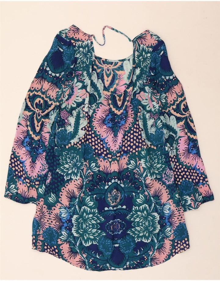 BILLABONG Vestido túnica de manga larga para mujer UK 40 Mediano Multicolor Floral
