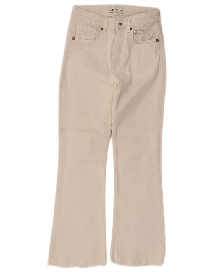 Zara Jeans Acampanados Mujer EU 36 XS W26 L25 Algodón Blanco