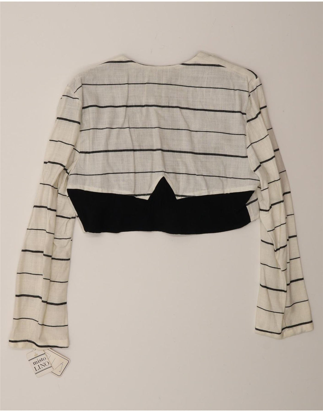 Vintage mujer doble pecho chaqueta bolero IT 44 rayas blancas medianas