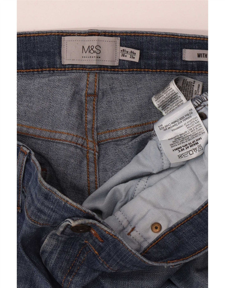 Marks & Spencer Vaqueros rectos para hombre W36 L33 Algodón azul