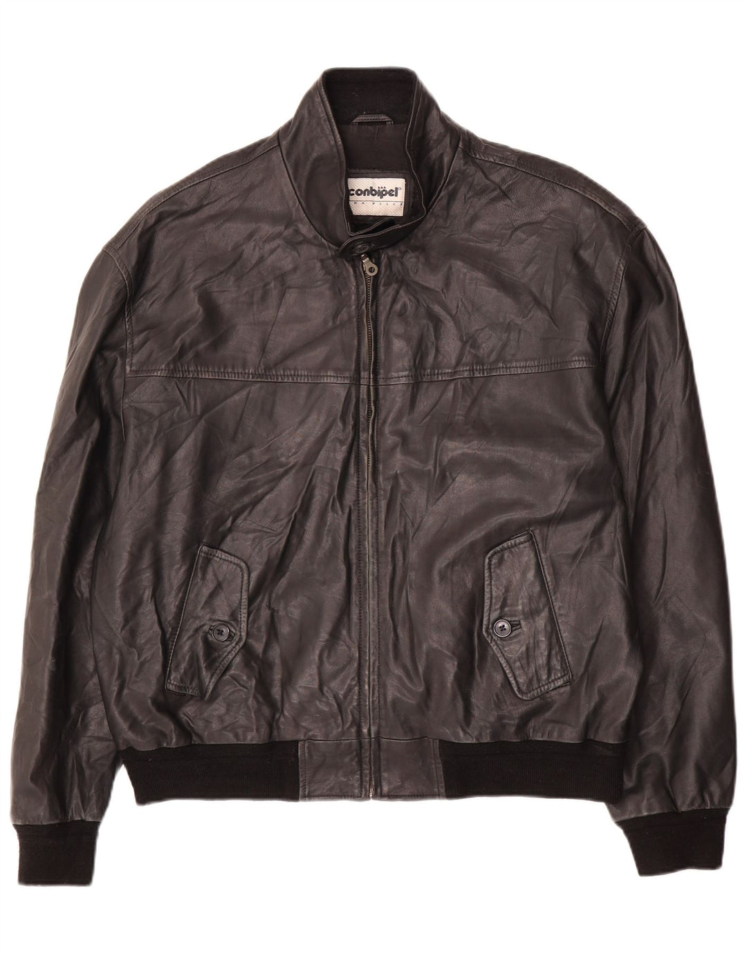 Conbipel Chaqueta Bomber De Cuero Para Hombre IT 54 XL Cuero Negro