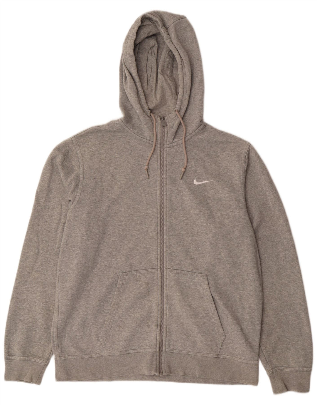 NIKE Sudadera con capucha y cremallera para hombre, talla grande, algodón gris