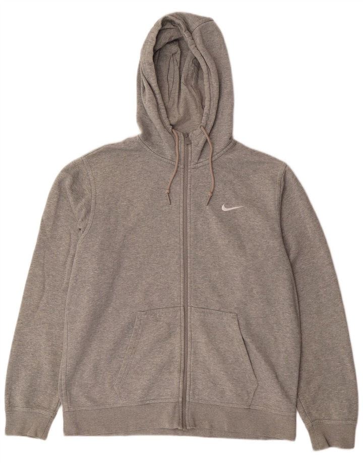 NIKE Sudadera con capucha y cremallera para hombre, talla grande, algodón gris