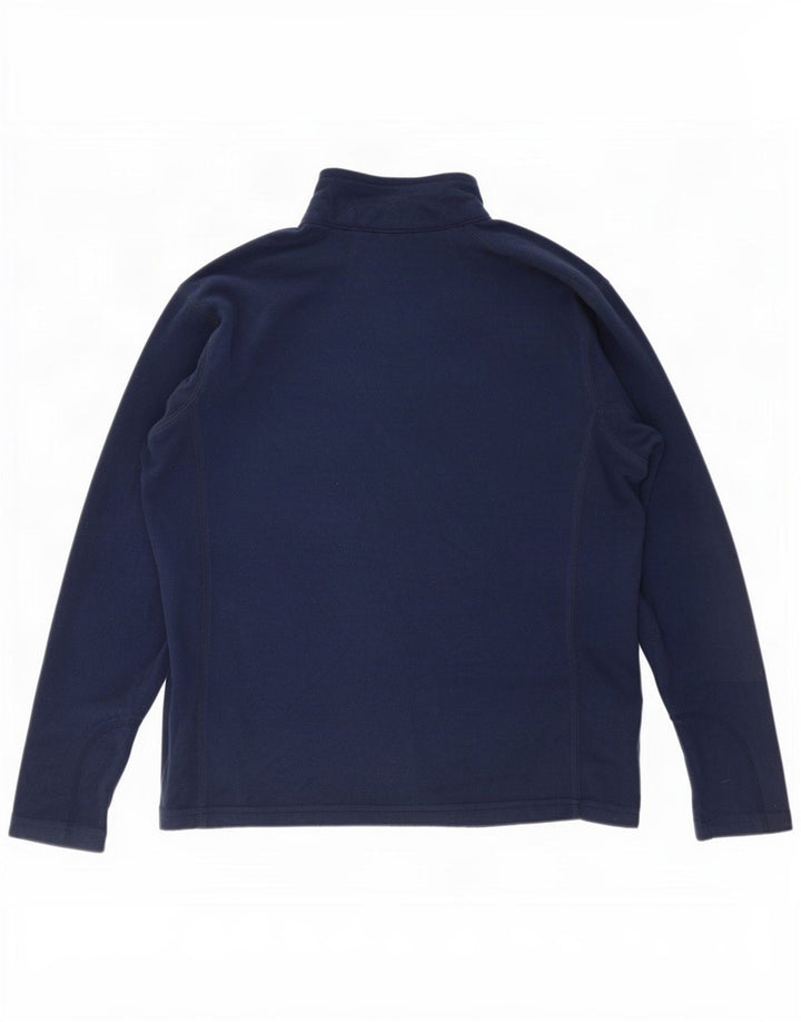Columbia Jersey de forro polar con cremallera y cuello para hombre, tamaño grande, poliéster azul marino