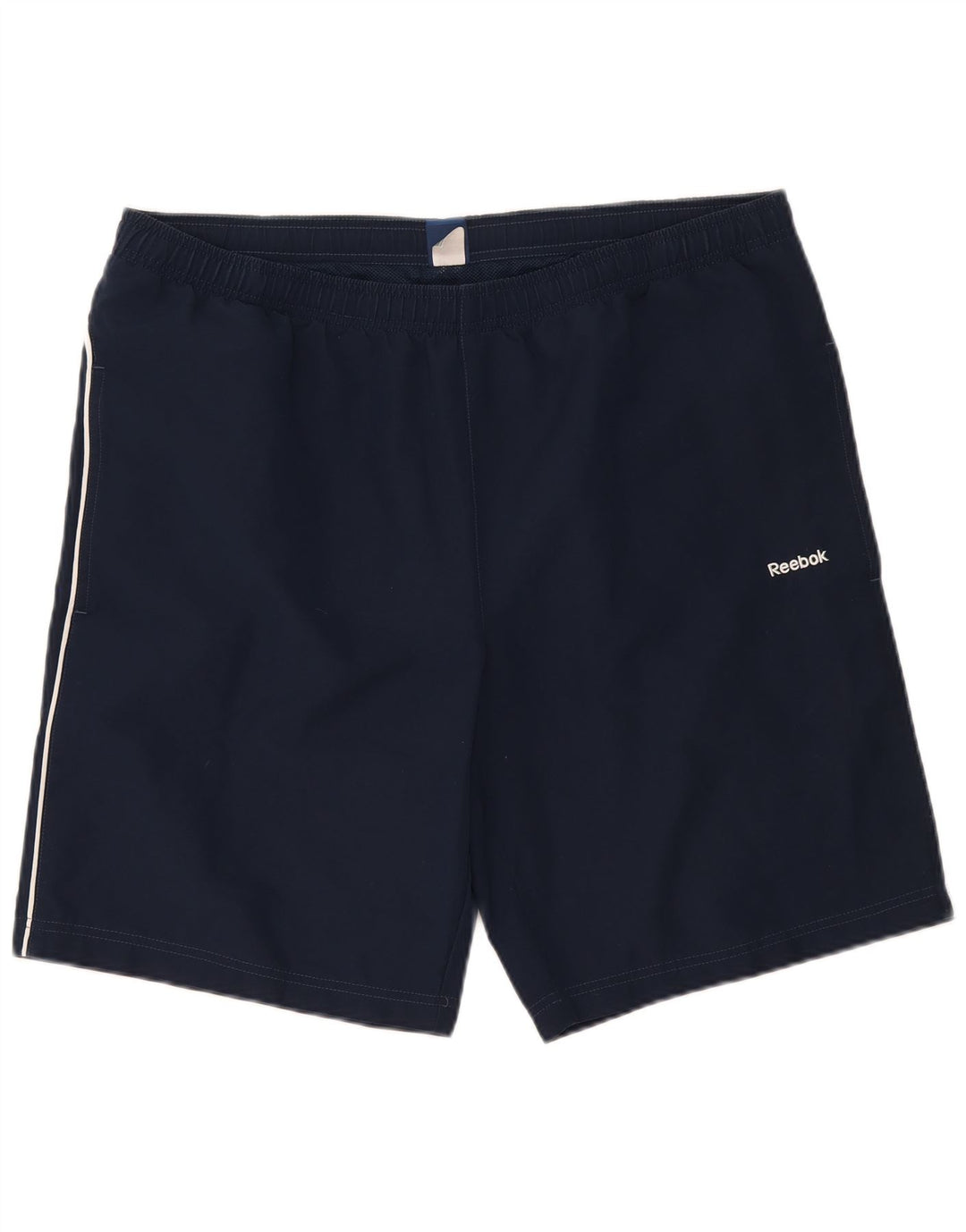 Reebok - Pantalones cortos deportivos para hombre, talla grande, poliéster, color azul marino