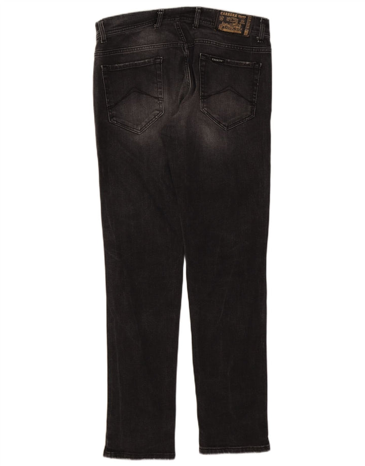Carrera Mens 717 Vaqueros Slim Desgastados W34 L32 Algodón Negro