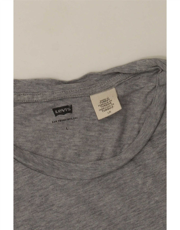 Levi's Camiseta gráfica para hombre Top grande gris