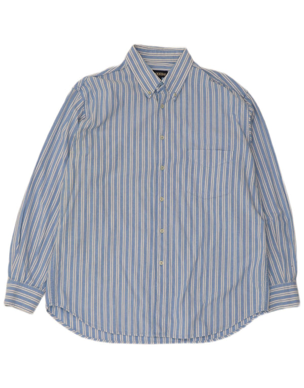 Camisa Carrera Hombre XL Algodón Rayas Azul