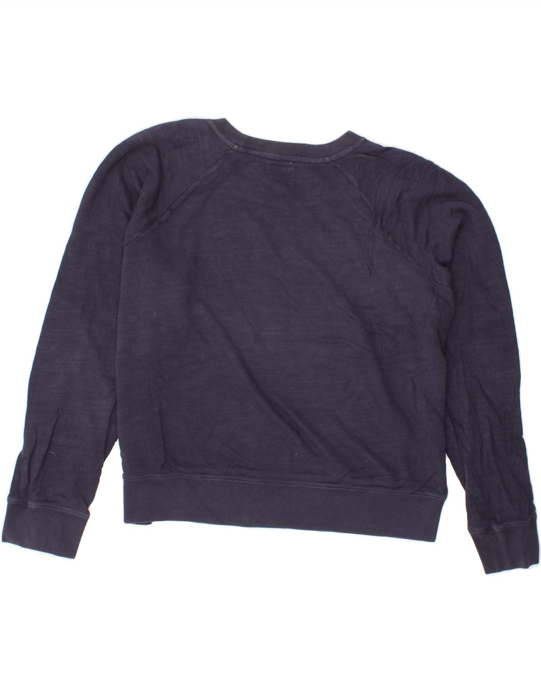 J. CREW Womens Oversized Crop Sweatshirt Jumper UK 16 Large Navy Blue Vintage J. Crew and Second-Hand J. Crew from Messina Hembry 