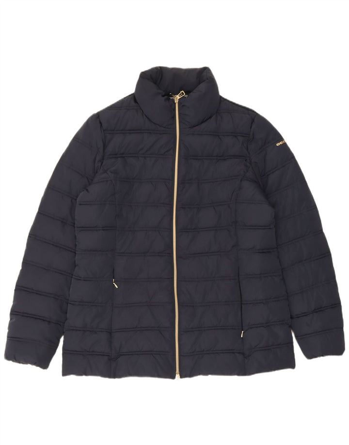 Geox Mujer Respira Chaqueta Acolchada UK 40 Grande Poliéster Azul Marino