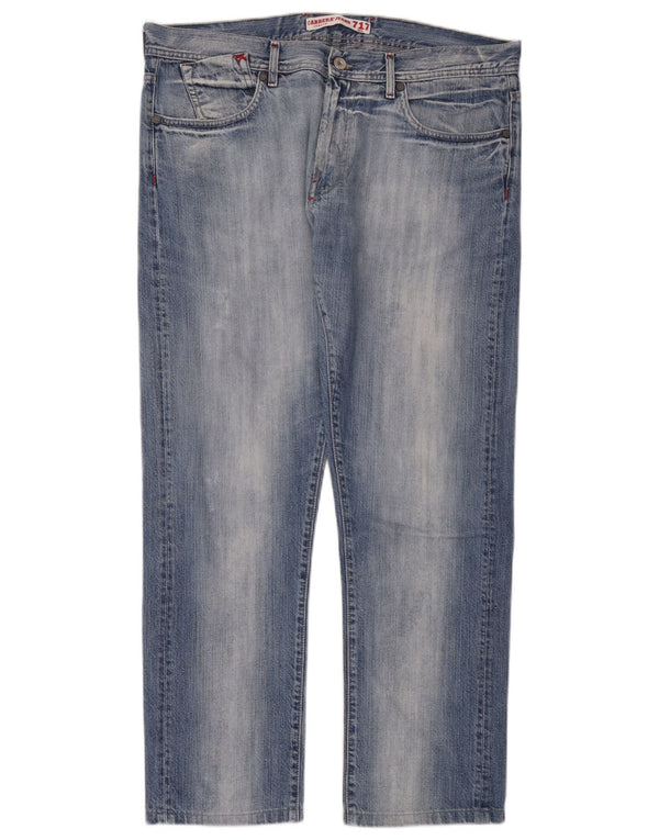 Carrera Jeans Rectos Para Hombre W36 L30 Algodón Azul