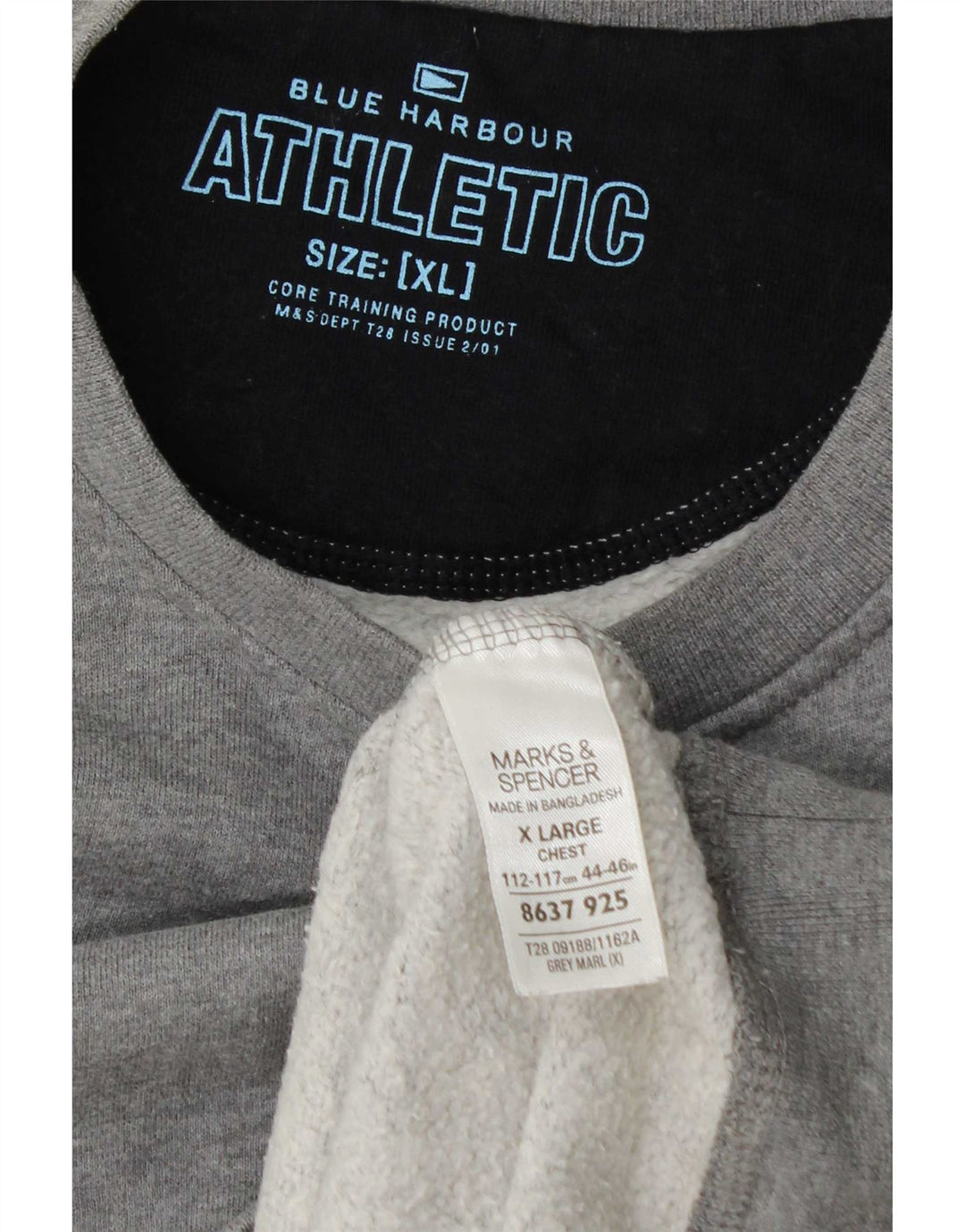 Marks & Spencer Hombre Sudadera Jumper XL Gris Algodón