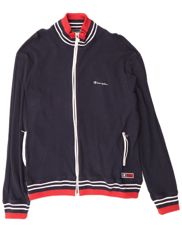 Champion Chaqueta de chándal para hombre, talla 2XL, algodón azul marino