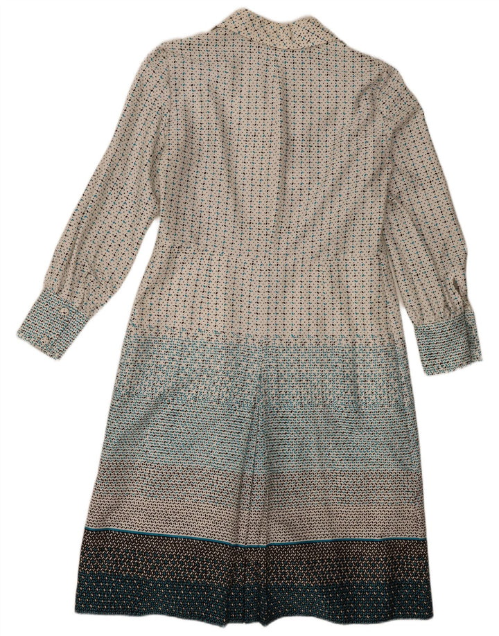 Vintage mujer jersey camisa vestido IT 48 XL multicolor manchado