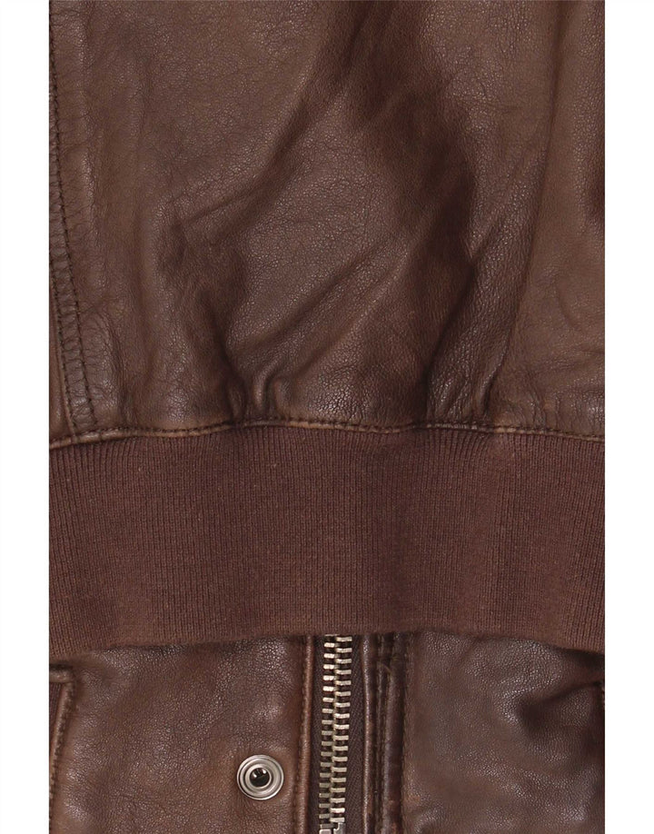 Vintage hombres chaqueta de cuero Reino Unido 40 marrón grande