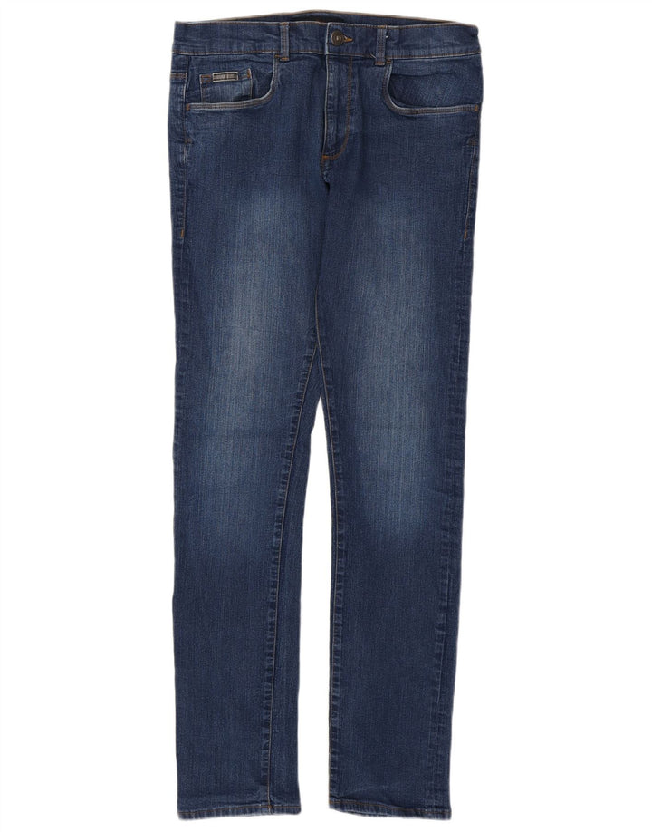 TRUSSARDI Vaqueros pitillo para hombre W34 L33 Azul
