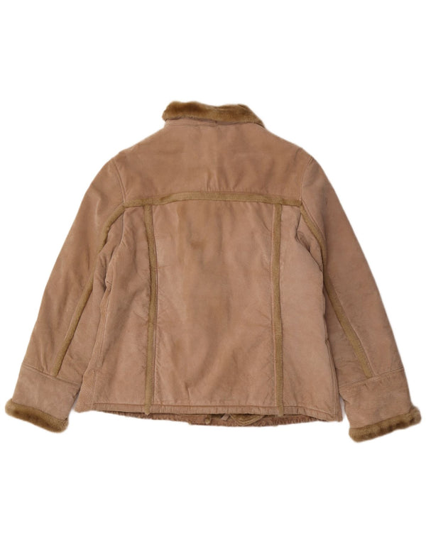 Avitano Chaqueta de piel de oveja extragrande para mujer EU 42 Large Beige
