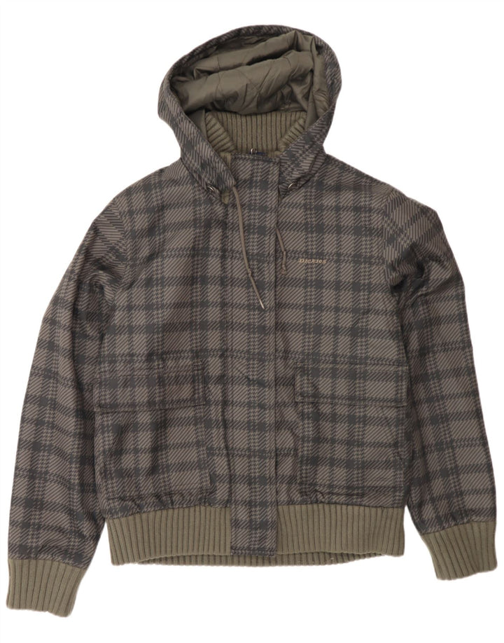 Dickies Chaqueta Bomber Acolchada con Capucha para Mujer Reino Unido 44 Grande Gris Pata de Gallo