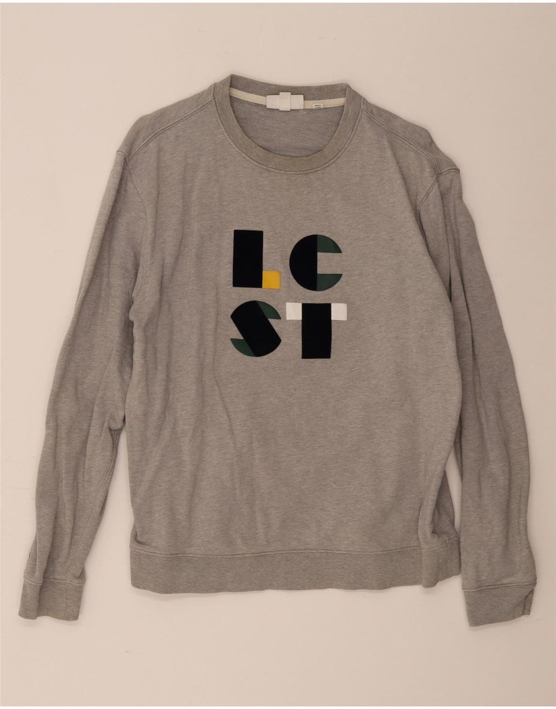Lacoste - Sudadera gráfica para hombre, talla 5, algodón gris grande