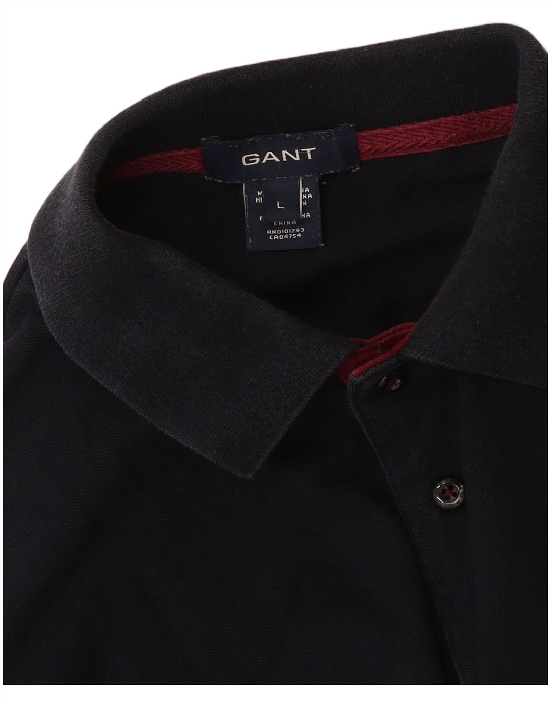 GANT Polo de manga larga para hombre, talla grande, algodón azul marino