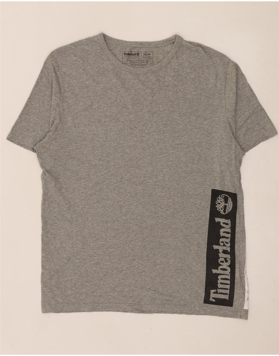 TIMBERLAND Camiseta gráfica de ajuste regular para hombre Top de algodón moteado gris medio