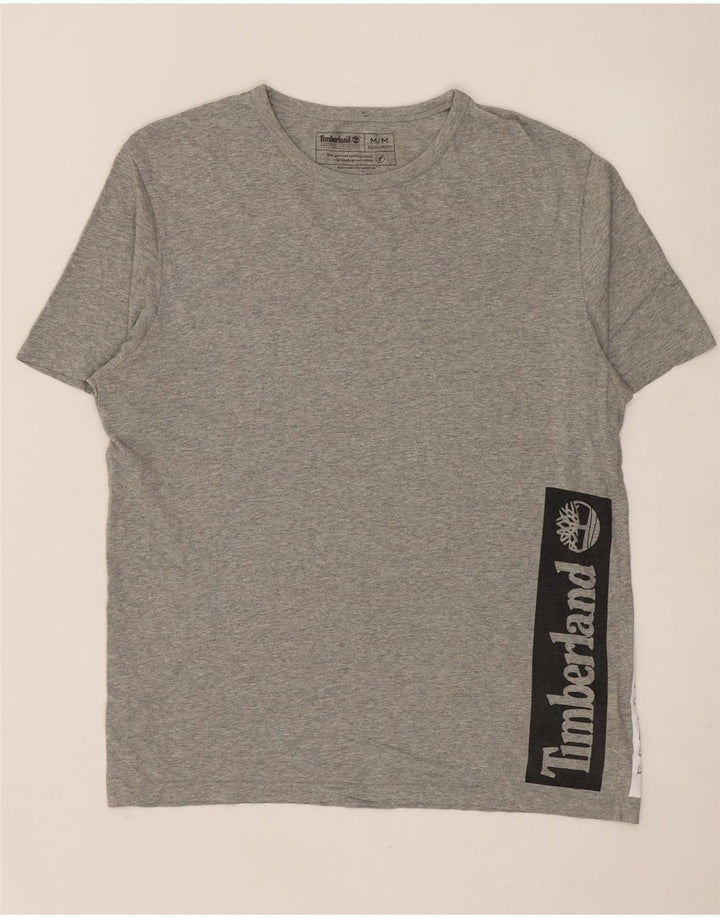 TIMBERLAND Camiseta gráfica de ajuste regular para hombre Top de algodón moteado gris medio