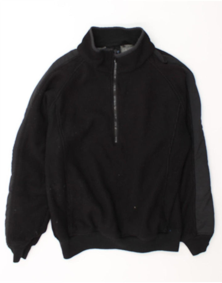 Dickies Jersey de forro polar con cuello y cremallera para hombre XL Poliéster negro