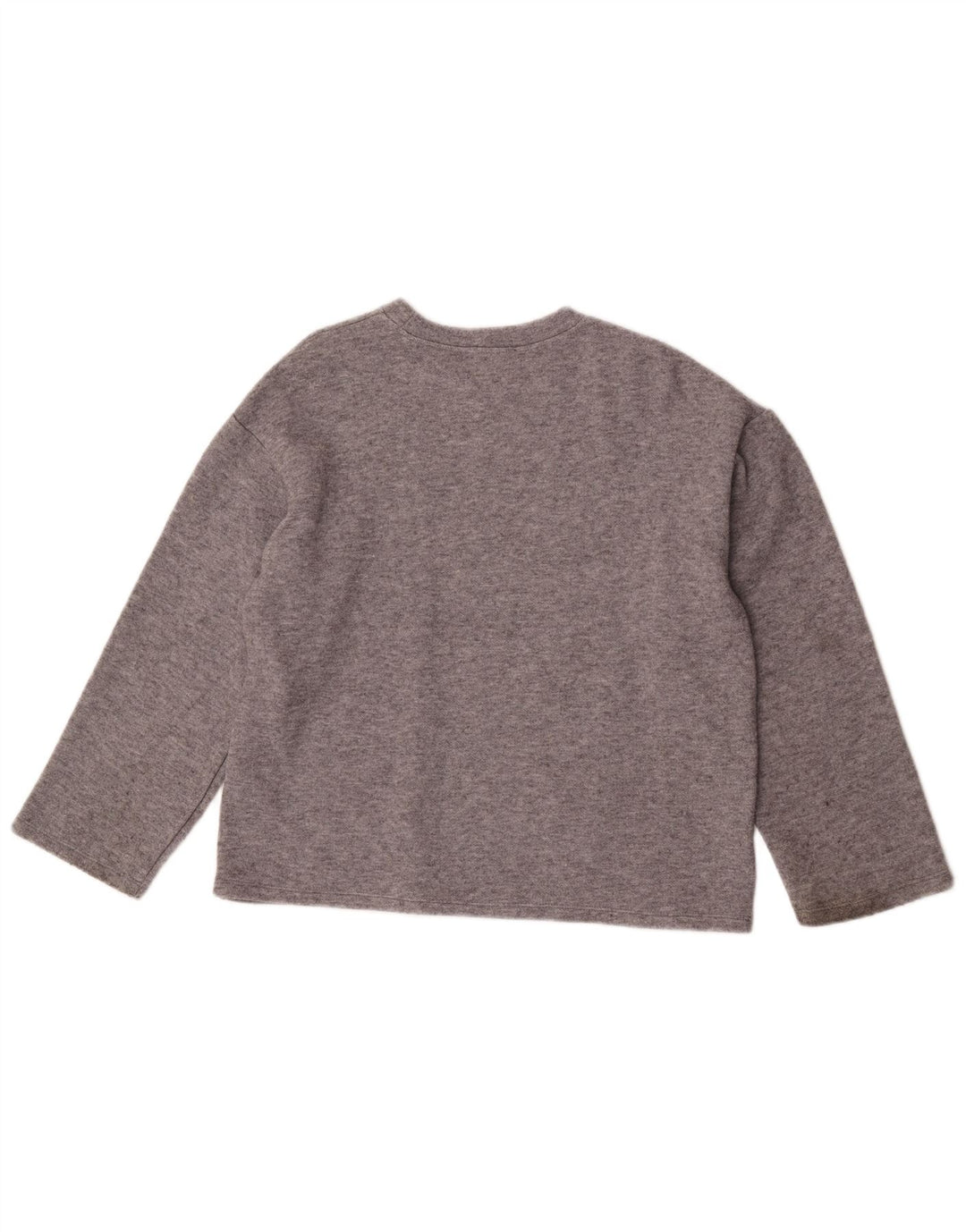 Zara Mujer Top Extragrande Manga Larga UK 10 Small Viscosa Gris