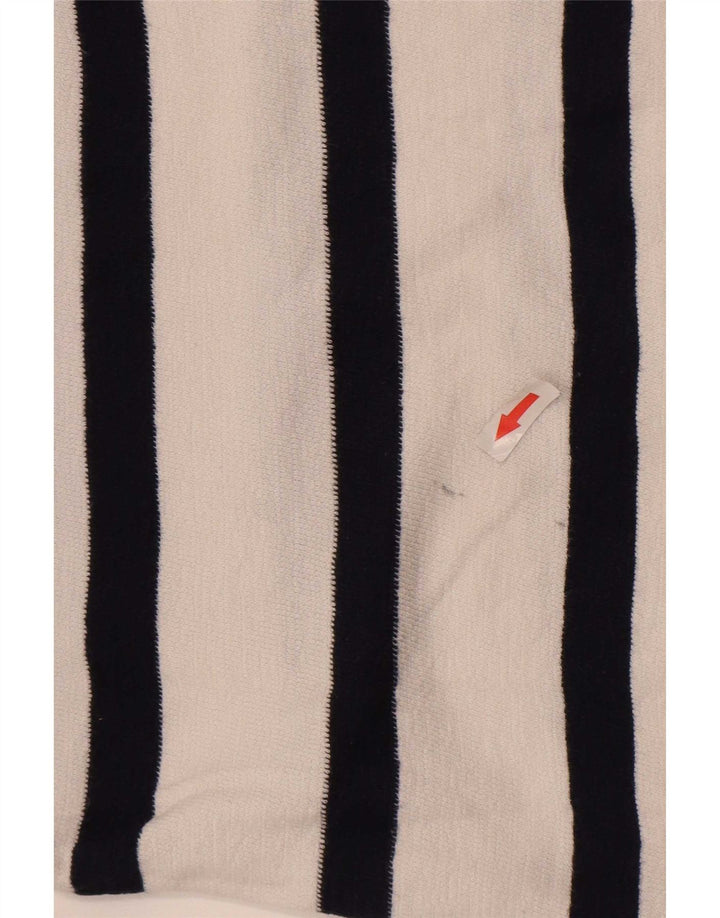 Marks & Spencer Top para mujer de manga larga UK 42 Algodón a rayas blanco mediano