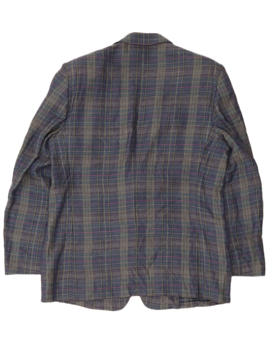 Principios Chaqueta tipo blazer de 2 botones para hombre Reino Unido 40 Grande Lino a cuadros azul marino