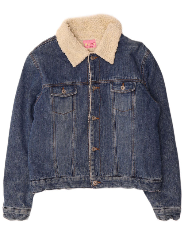 Madonna Chaqueta Sherpa Vaquera para Mujer UK 40 XL Algodón Azul