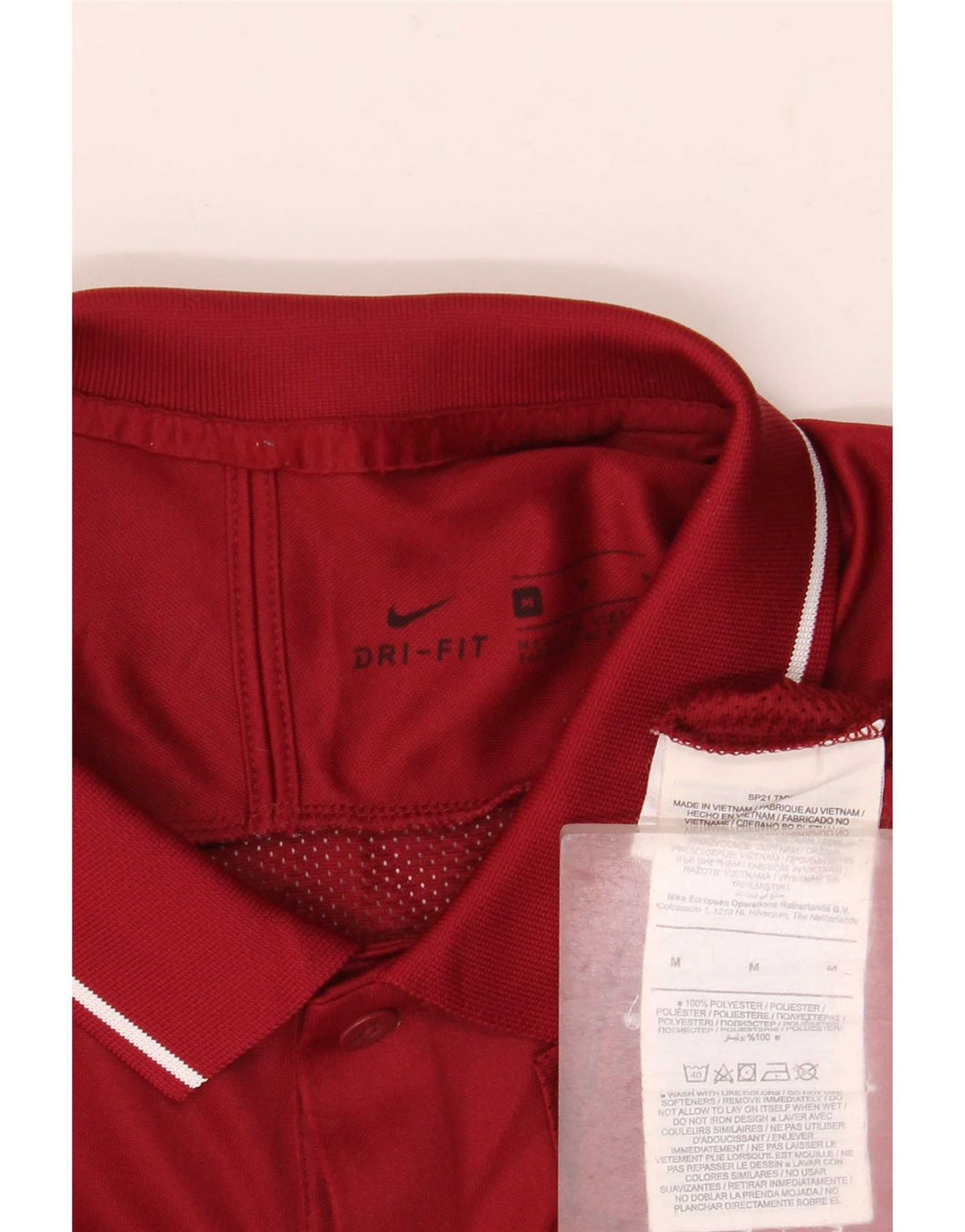 Polo Nike Dri Fit para hombre Poliéster a rayas color burdeos medio