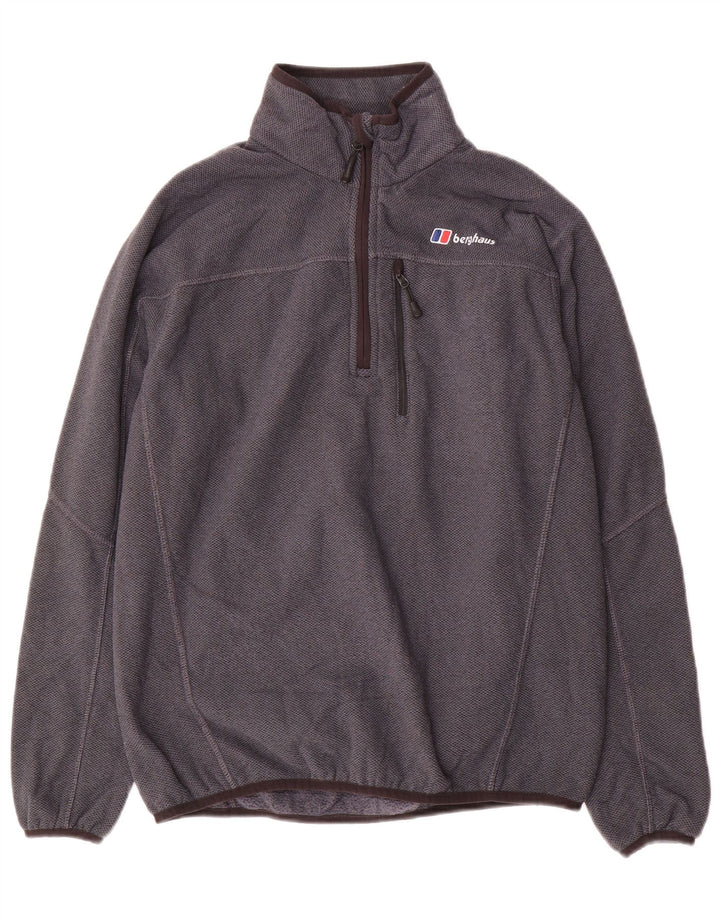 BERGHAUS Sudadera con cuello y cremallera para hombre Jersey Small Gris Poliéster
